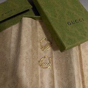 Gucci Small Logo Hoop Earrings